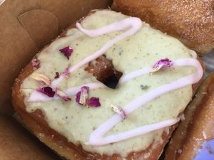 Rosewater Pistachio was interesting  at Valkyrie Doughnuts in Orlando