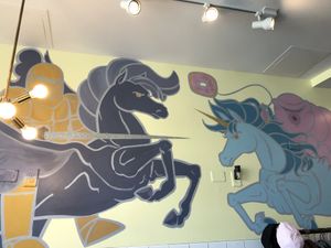 Wall decor! I love the tardigrade so much  at Valkyrie Doughnuts in Orlando