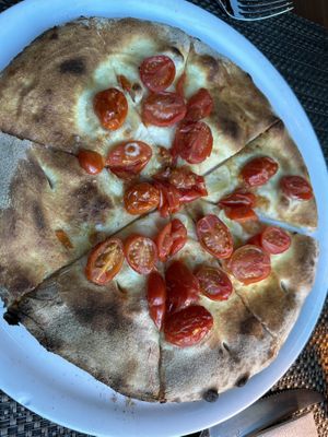 Foccacia with date tomatoes  at Blu in Locarno