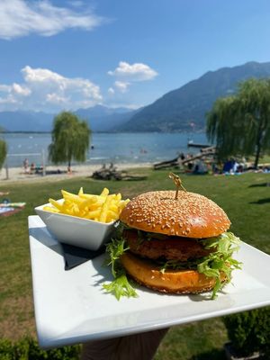 Tofu Burger at Blu in Locarno
