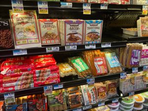 Vegan "meats" at Brooklyn Harvest Market in Brooklyn