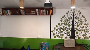 Books and Bluetooth Speaker at Bodhi Greens in Dharamshala