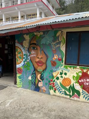 Wall art  at Bodhi Greens in Dharamshala
