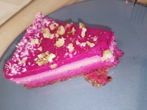 Cheesecake at Bodhi Greens in Dharamshala