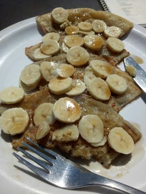 Banana pancakes at Bodhi Greens in Dharamshala