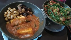 Yummy Tofu Buddha bowl and Roasted chic pea bowl at Bodhi Greens in Dharamshala
