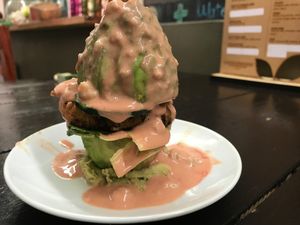 Avicado Mini burger order w/3 at Neekich The Wise Rabbit in Merida