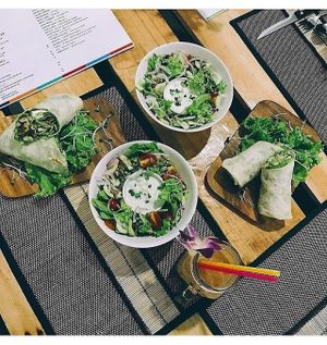 Green salad and vegan wraps  at Shake It in Koh Samui