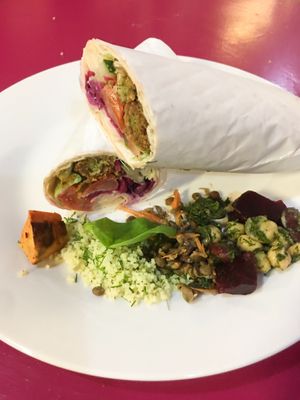 Falafel Wrap at Manchester Vegan Cafe in Manchester