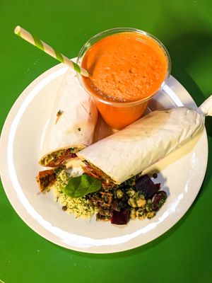 Meal Deal - Wrap & Smoothie at Manchester Vegan Cafe in Manchester