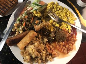 Vegan all day breakfast  at Manchester Vegan Cafe in Manchester