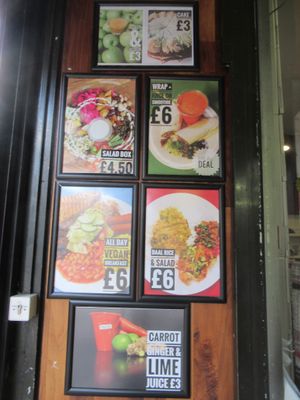 menu at Manchester Vegan Cafe in Manchester