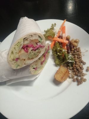 Falafel Wrap at Manchester Vegan Cafe in Manchester