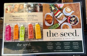 Front of Menu at The Seed in Boca Raton