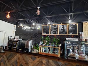 Coffee, juice and light food options. at The Seed in Boca Raton
