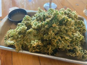 Kale tempura  at Grains  in San Diego