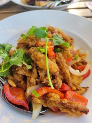Pepper 🌶 Glazed Chick'n Strips at Grains  in San Diego