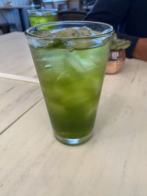 Green tea  at Grains  in San Diego