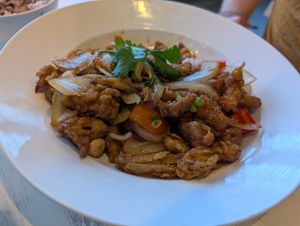 "Chicken" strips at Grains  in San Diego