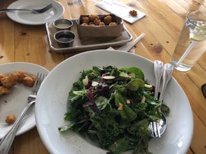 Large house salad and cauliflower. The portions are generous. at Grains  in San Diego
