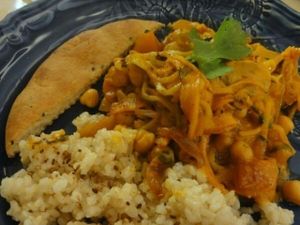 veggie curry, brown rice at Fortuna Cafe in Sintra