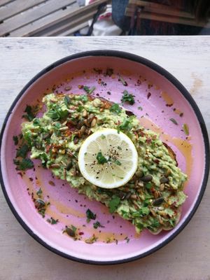 Avocado toast at The Longhouse Cafe in Brighton