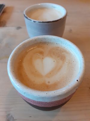 Oat milk Latte at the Longhouse Cafe, Brighton at The Longhouse Cafe in Brighton