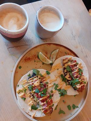 Tasty Tacos at The Longhouse Cafe - such fresh salsa and a nice spicy mayo. YUM at The Longhouse Cafe in Brighton