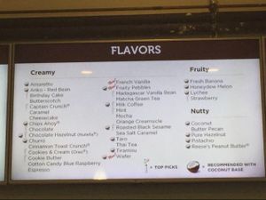 flavors at Creamistry - Camelback in Phoenix