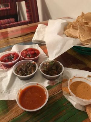vegan salsas from the salsa bar at La Santisima in Phoenix