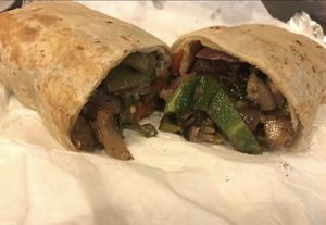Cactus burrito made vegan (without dairy) at La Santisima  in Glendale