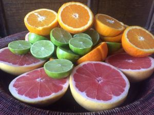 Fresh organic fruit ready for squeezing at Gather in Bath