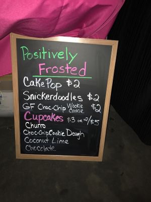 Zen Nights May 2017 menu board at Positively Frosted in Scottsdale