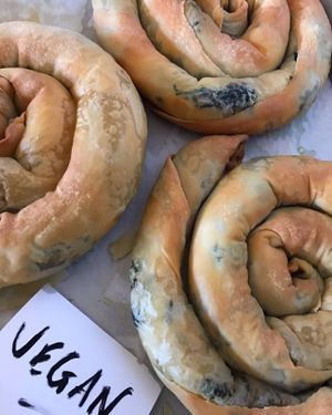 Vegan Spanakopita at Olive Oil & Butter Kafe in Kingsville