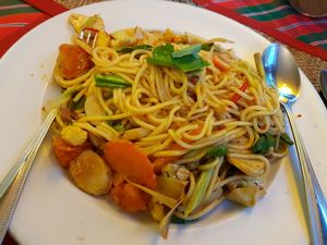 Vegetarian Spaghetti Tom Yum at The Social Salad in Hua Hin