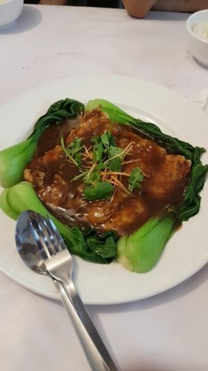 vegan duck with bok choy at Vegie Bowl in Springvale
