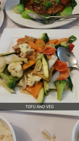 Tofu and vegetables. A classic at Vegie Bowl in Springvale