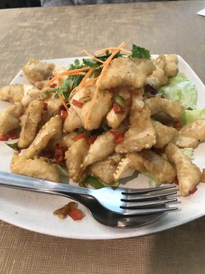 The new ‘Salt & Pepper Calamari’ at Vegie Bowl in Springvale