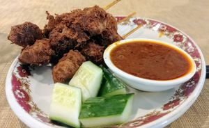 Satay skewers at Vegie Bowl in Springvale