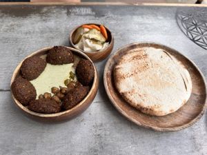 Falafel/hummus bowl - really really good!😊   at Happiness in El Nido