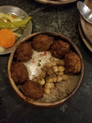 Hummus with falafel at Happiness in El Nido