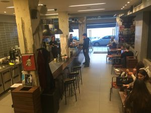 Great seating  at JOIN Juice Bars - Paleon Patron Germanou in Thessaloniki