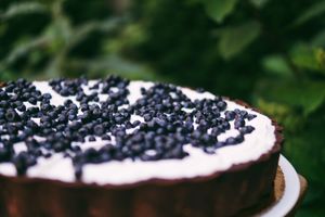 Blueberries tart at Zjadliwości in Lodz