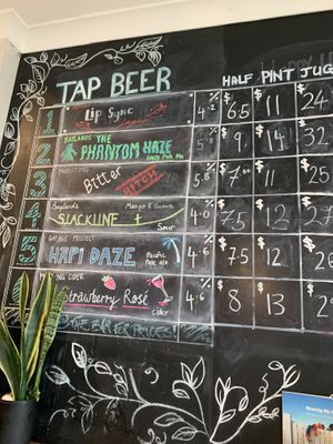 Craft beer board   at The Botanist in Wellington