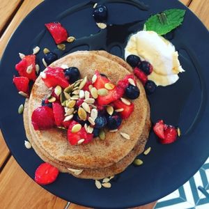 Vegan pancakes at The Botanist in Wellington