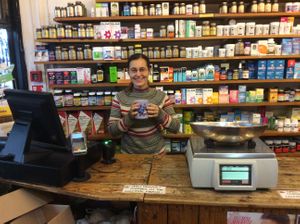The smiliest and most conscientious shop assistant ever, whatever they are paying her it's not enough! at Portobello Wholefoods in West London