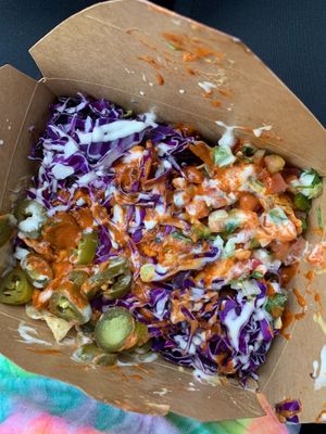 Birdie sanders nachos! at The Vegan Nom - E Cesar Chavez  in Austin