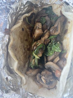 Mushroom Spinach Caramelized onions taco  at The Vegan Nom - E Cesar Chavez  in Austin