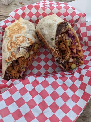 Al Pastor Burrito at The Vegan Nom - E Cesar Chavez  in Austin