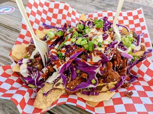 Korean BBQ nachos at The Vegan Nom - E Cesar Chavez  in Austin